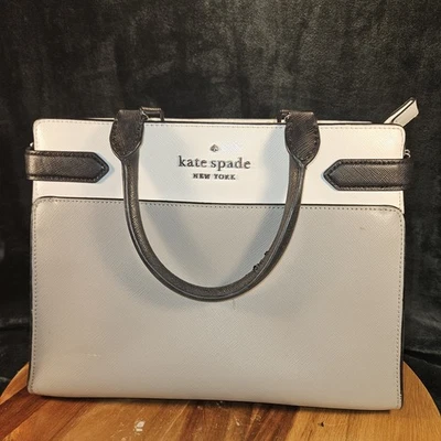 Kate Spade Staci Medium Satchel Bag Purse - Gray White Colorblock FREE S&H - Image 1 of 4