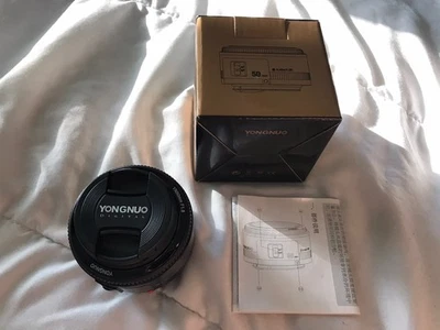 YONGNUO YN50mm F1.8 Auto/Manual Focus Lens For Canon EF Mount EOS Camera - Image 1 of 4
