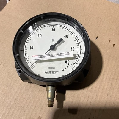 Ashcroft Bellows Pressure Gauge 0 - 60” H2O, P/N: 238A520-01, NOS - Image 1 of 4