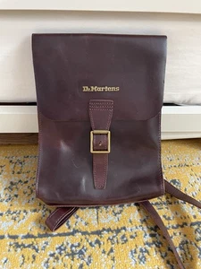 Doc Martens Medium Brown Leather Back Pack VGC 21cms Wide 27cms High - Picture 1 of 14