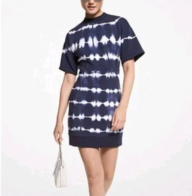 NEW MICHAEL KORS small Tie-Dye Organic Cotton Terry Dress blue women's - Image 1 of 4