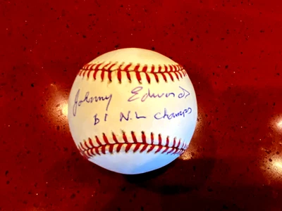 Johnny Edwards (61 N.L. 香榭丽舍大街签名 棒球-保证正品 — 第 1/2 张图片