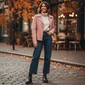 Harold's Vintage Echt Leder Jacke Button Down Langarm Blazer Kragen - Bild 1 von 10