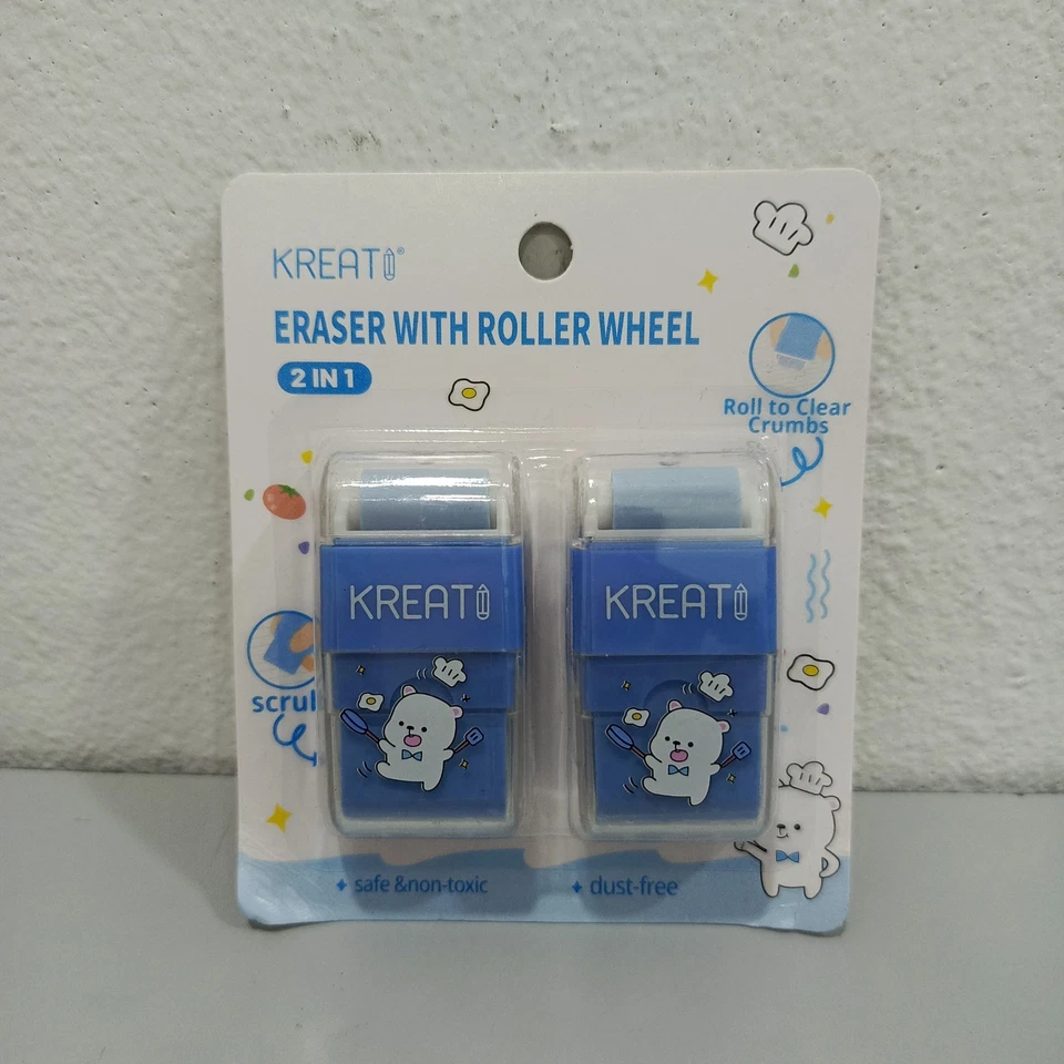 Eraser With Roller Wheel Modern School Stationary - Image 1 of 3
