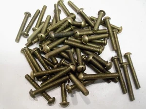 6-32 x 1-1/4" Brass Slotted Round Head Machine Screw VINTAGE Made in USA Qty 20 - Picture 1 of 1
