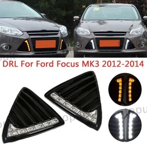 Fit For Ford Focus 2011-2014 1 Pair Daytime Running Light LED Fog Head Lamp DRL - Picture 1 of 8