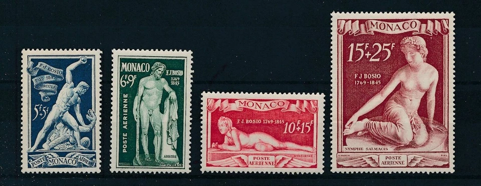 Esculturas Bosio de Mónaco #YTPA28-YTPA31 MNH 1948 [CB11-CB14 Mi353-356] Foto 1 de 1