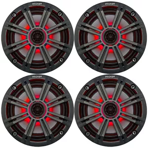4 x Kicker 6.5" OEM Replacement 150W Marine LED Coaxial Charcoal 2-Way Speakers - Picture 1 of 4