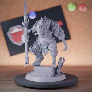 Coccodilian Pirate Miniature Fighter Mini Dungeons and Dragons DnD 5e TTRPG - Foto 1 di 8
