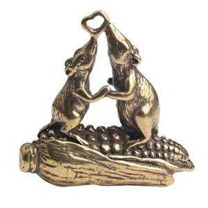 Figurine Animal Elephant Ornament Metal Gold Small Modern Carved Free Stand Deco - Picture 1 of 9
