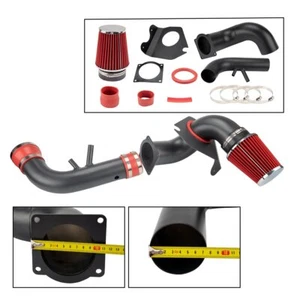 FOR FORD 96-04 Mustang GT 4.6L V8 COLD AIR INTAKE KIT+ DRY FILTER BLACK&RED - Picture 1 of 12