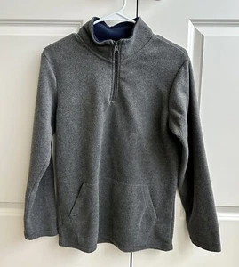 Children’s Place Quarter-Zip Fleece Pullover Kangaroo Pocket Gray Sweater 14 - Picture 1 of 4
