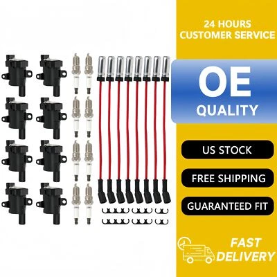 8Pack Ignition Coil+Spark Plug&Wires Set UF262 For Chevy Silverado 1500 2500 GMC Foto 1 de 4