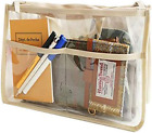 Handbag Organizer Clear Cosmetic Gadget Insert See through Purse Organiser Trans