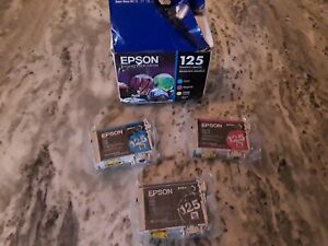  Epson 125 3 Pack Ink Cartridges Cyan, Magenta, Black EXP 9/2024 OPEN BOX READ