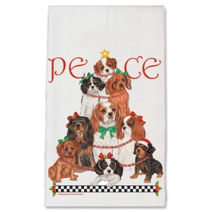 Cavalier King Charles Peace Tree Christmas Kitchen Towel Holiday Pet Gifts - Picture 1 of 1