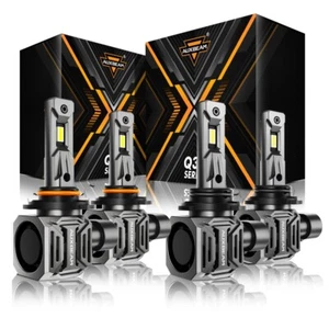 9005+9006 LED Headlight Bulbs High Low Beam Combo Kit 6500K 48000LM Super Bright - Picture 1 of 12