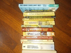 Lot of 13 Vintage Western Paperbacks outlaw pale rider brand Cowboy - Picture 1 of 2