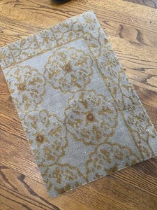 Modern Spectacular Bamboo Silk Knotted Rug  2 X 1.06ft Small Nepal Area Rug. - Picture 1 of 5