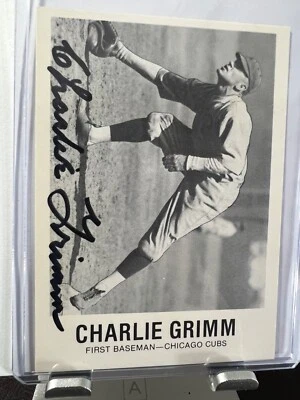 Charlie Grimm Signed 1980 TCMA Galasso Autograph - Image 1 of 3