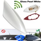 Universal Pearl White Car Shark Fin Antenna AM/FM Radio Signal Aerial Decor Kit