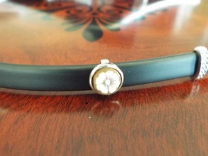 Gummi 7" Armband mit handgeschnitzter Blume Cameo Set in Sterlingsilber - Bild 1 von 5