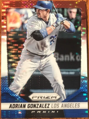 2014 Panini Prizm Prizms Red White & Blue Pulsar Adrian Gonzalez #54 - Image 1 of 2