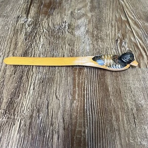 Vintage Ente Brieföffner handgeschnitzt Holz handbemalt 8" - Bild 1 von 6