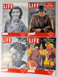 4-April 1951 LIFE Mags -Gen Bradley- Dalai Lama-Esther Williams-Fashion-Coke AD - Picture 1 of 3