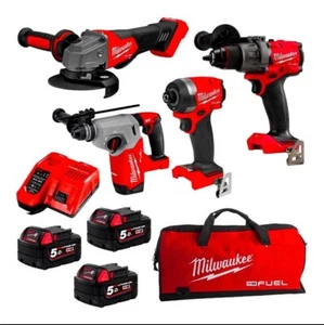 Milwaukee 18V FUEL 4 Piece Power Pack 5.0ah Combo 4A3 - Picture 1 of 5