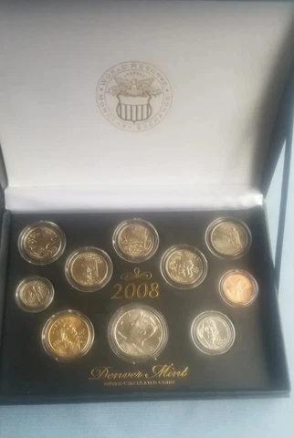2008 United States Denver Mint Coin Set World Reserve Monetary Exchange Uncirc Cover