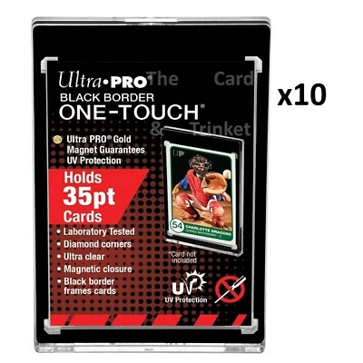 10x Ultra PRO One-Touch 35pt BLACK BORDER Magnetic Card Display Holder Standard - Image 1 of 4