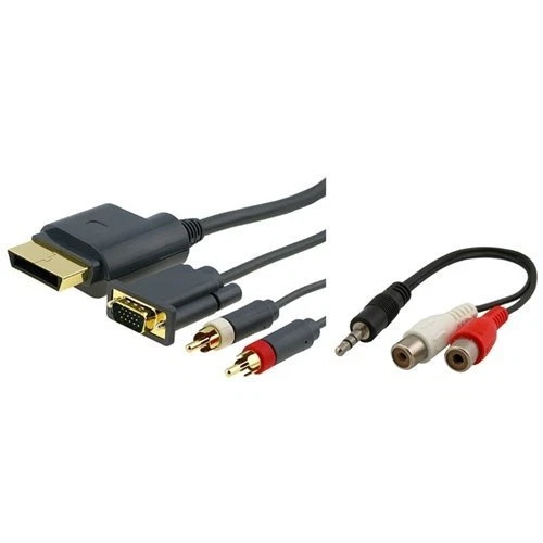 For Xbox 360 HD VGA AV Cable + RCA To 3.5MM Stereo Audio Adapter Cable - New - Image 1 of 4