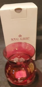 hand made royal albert glass ruby posy vase boxed - Picture 1 of 2