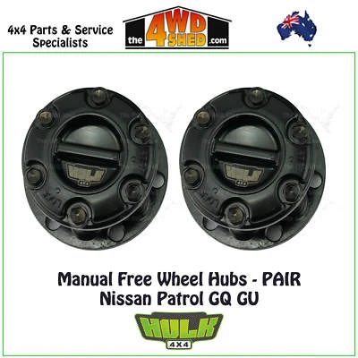 HULK 4x4 Free Wheel Manual Hubs PAIR suit Nissan Patrol GQ Y60 GU Y61 1990-On - image 1 of 4