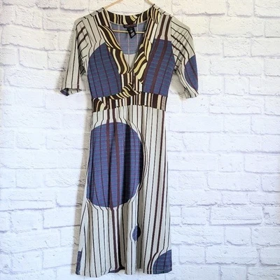 Vintage Custo Barcelona Op Art Print Dress 1 XS Y2K Funky Cool Girl Fashion - Image 1 of 4