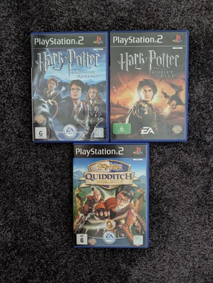 PS2 Harry Potter Game Bundle X 3 Prisoner Of Azkaban Goblet Of Fire Quidditch  - Image 1 of 4