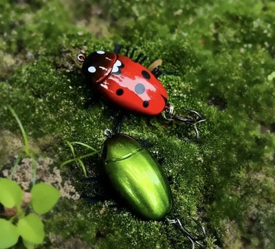 2x Wobbler Insekt Käfer Mikro Köder schwimmend Kunstköder Spinnfischen Raubfisch - Bild 1 von 3