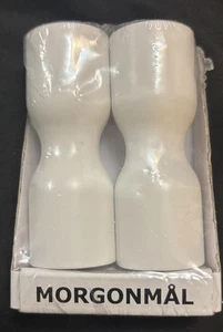 IKEA Morgonmal Curtain Rod Finials White Classic Screw On New Sealed 3” x 1.25” - Picture 1 of 2