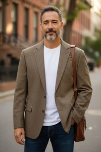 Brooks Brothers Wool Blazer Sport Coat Brown Herringbone Mens 44 Long - Picture 1 of 5