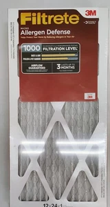 Filtrete 12x24x1 Air Filter MPR 1000 MERV 11, Allergen Defense, 6-Pack - Picture 1 of 6