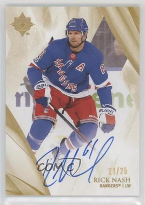 2023-24 Upper Deck Ultimate Collection Legends Gold 21/25 Rick Nash #82 Auto - Image 1 of 3