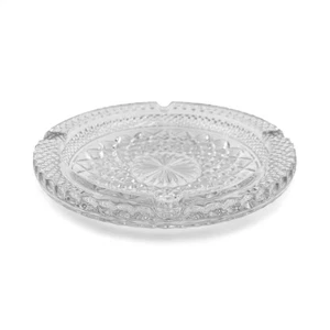 Vtg. Wexford 8.5”clear Glass Ashtray by Anchor Hocking, Criss-Cross Pattern MCM - Picture 1 of 5