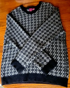 Maglione uomo Merona misto lana blu grigio fantasia uomo taglia M - Foto 1 di 7