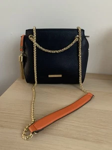 Gold chain dark blue dune shoulder bag Cross Body Bag - Picture 1 of 20