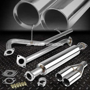 Stainless Steel Catback Exhaust Dual Muffler Rolled Tip Kit For 06-11 Kia Rio JB - Picture 1 of 3
