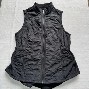 Bit & Bridle Vest Womens Small Black Quilted Fleece Lined Sleeveless Full Zip - Picture 1 of 9