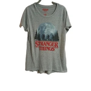 Stranger Things Netflix T-Shirt Damen Größe L Grau Kurzarm " - Bild 1 von 4