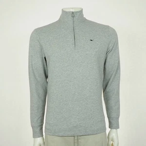 Nuevo Suéter de Agua Salada Vineyard Vines Para Hombres Pequeño Gris 1/4 Cremallera Mezcla de Algodón Simulado - Imagen 1 de 4