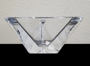 ORREFORS KRISTALL GLAS DREIECK VASE DEKOSCHALE BONBONIERE KERZENHALTER - Bild 1 von 8